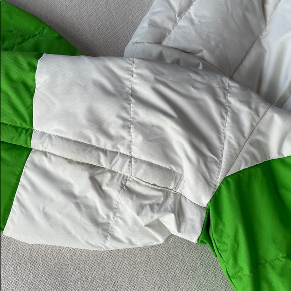 Bonfire Colorblocked Snowboard Puffy Jacket, White Green Navy, Size L - Picture 10 of 10